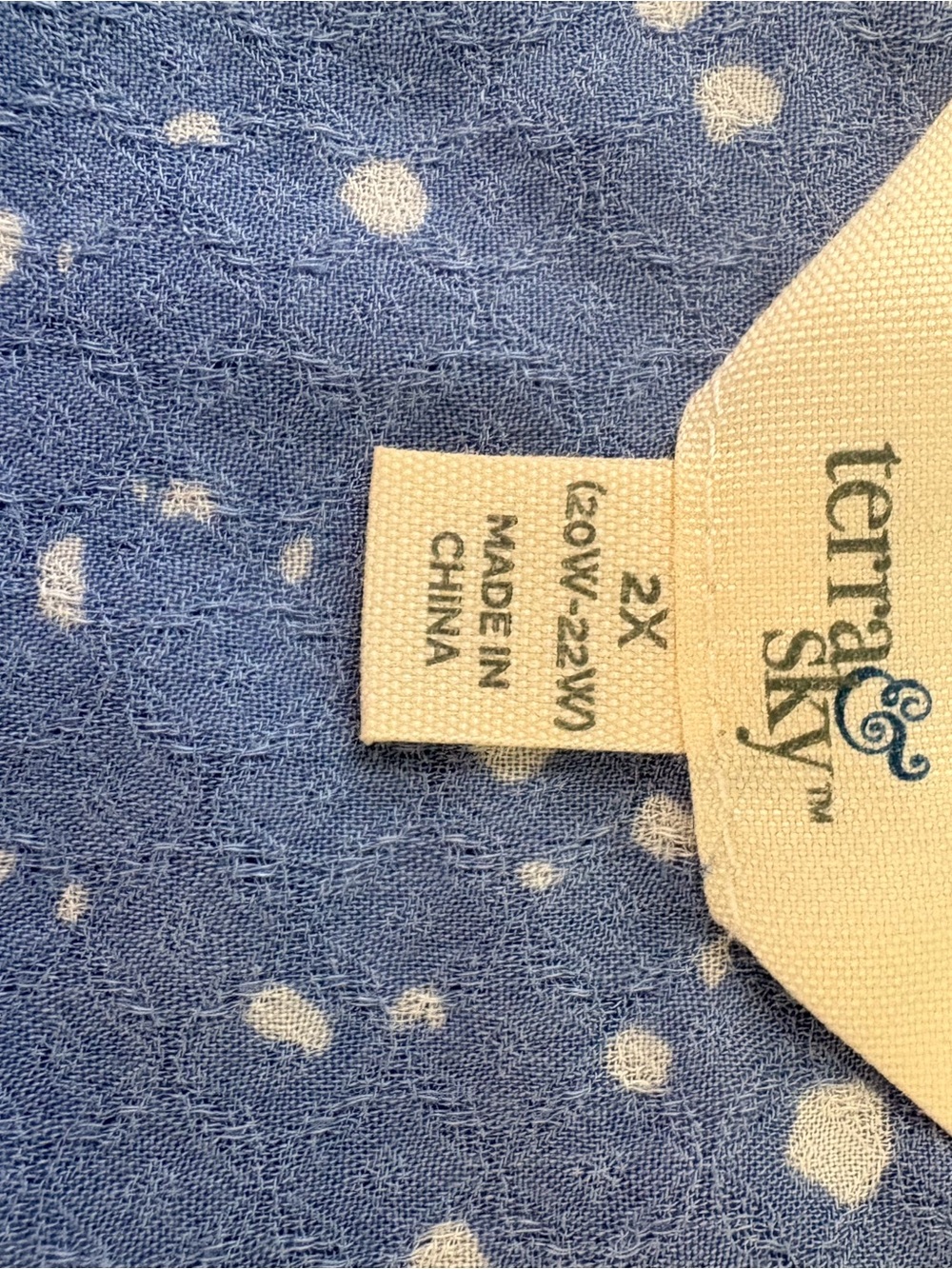 Size 20W Terra & Sky Light Blue Speckled V-Neck Tunic - Picture 8 of 12